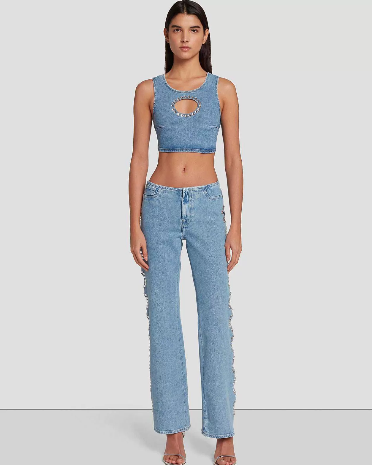 Women 7 For All Mankind Jeans*7Fam X Adr Cropped Top In Vibe