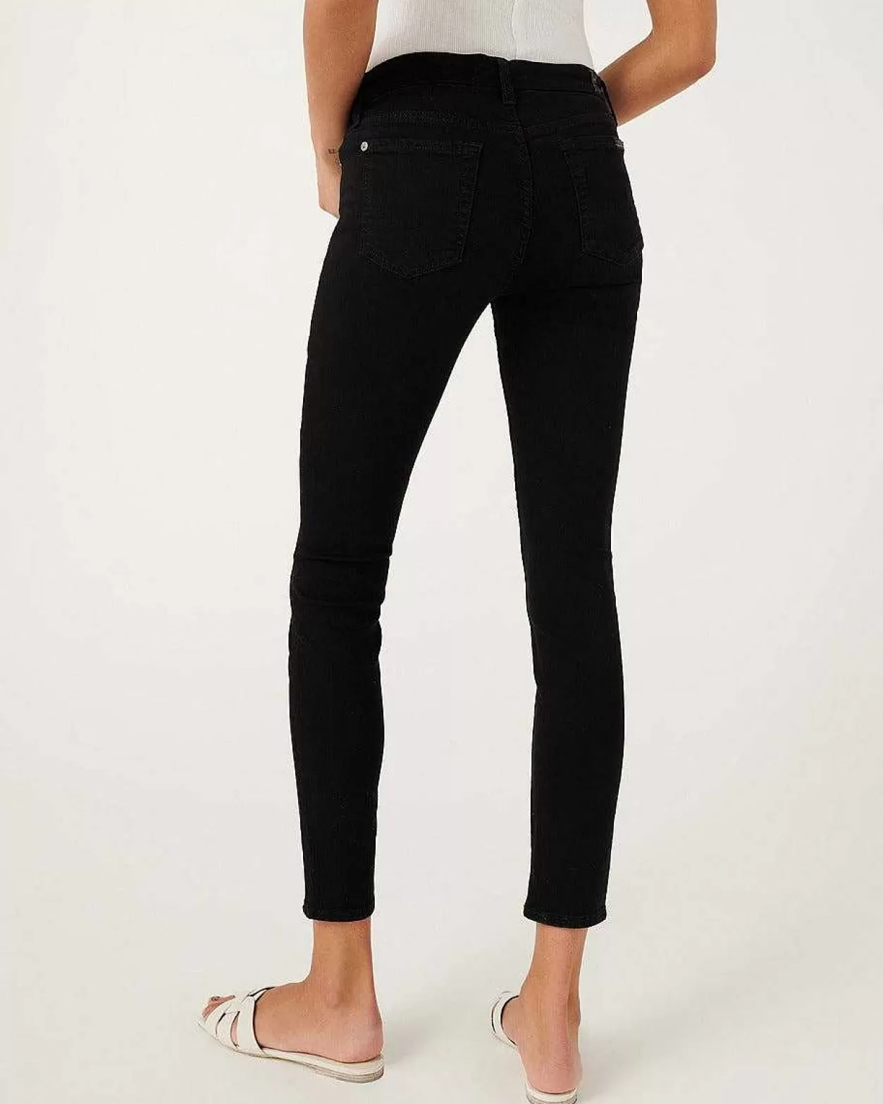 Women 7 For All Mankind Jeans*B(Air) Denim Ankle Skinny In Black Bairblack