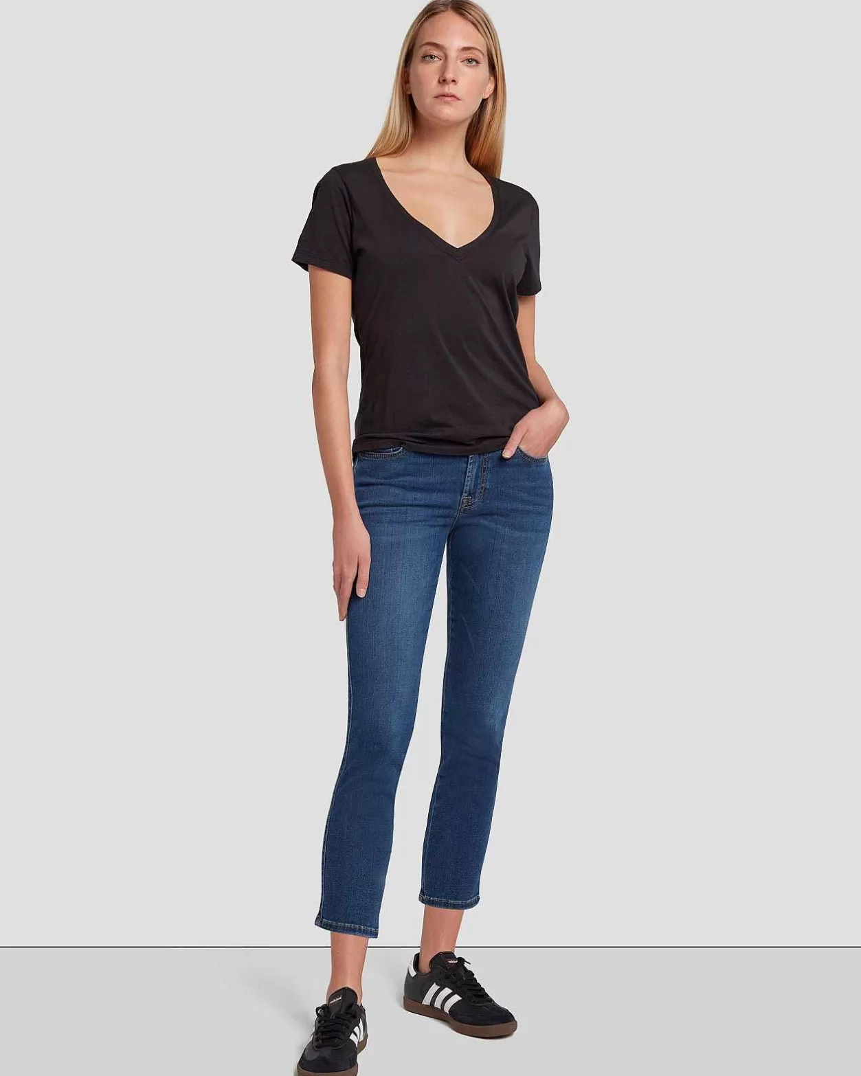 Women 7 For All Mankind Jeans*B(Air) Kimmie Cropped Straight In Duchess