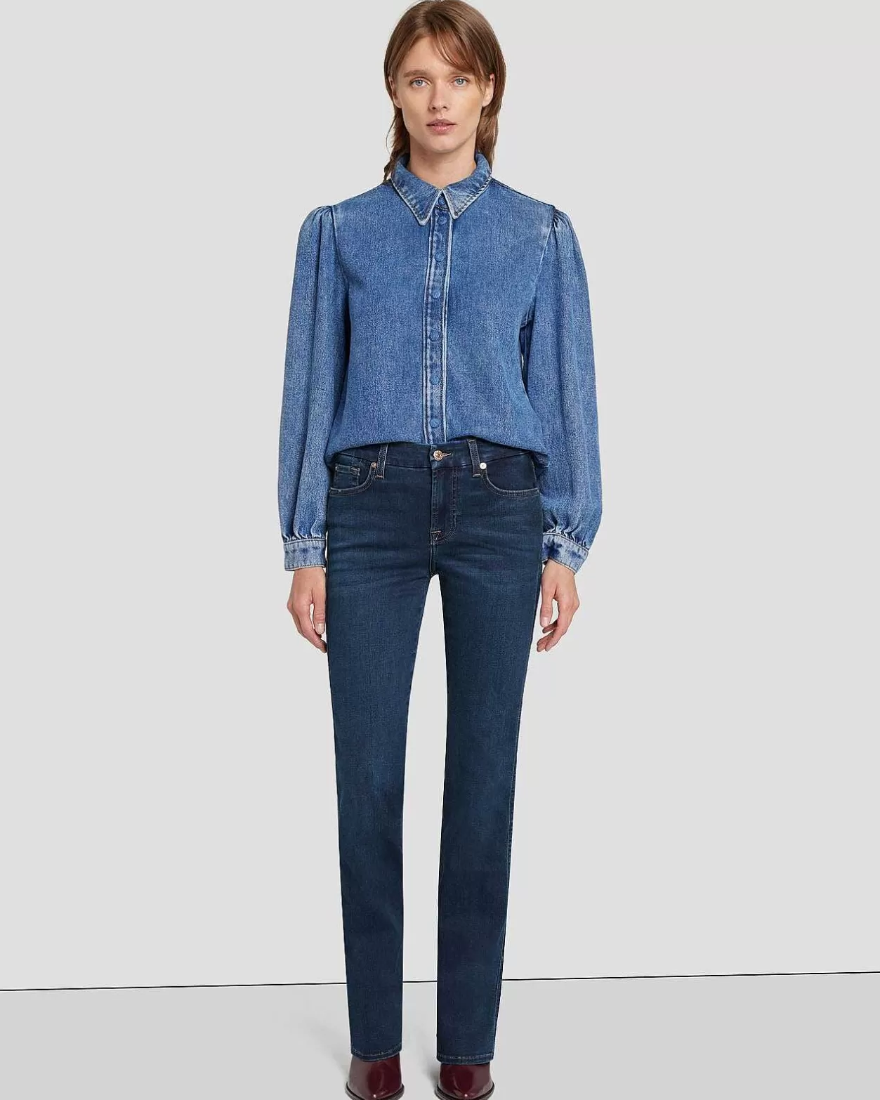 Women 7 For All Mankind Jeans*B(Air) Kimmie Straight In Rinsed Indigo