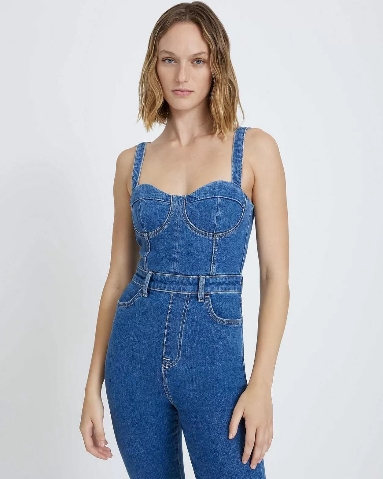 Women 7 For All Mankind Jeans*Beauty Denim Mega Flare Jumpsuit In Diana