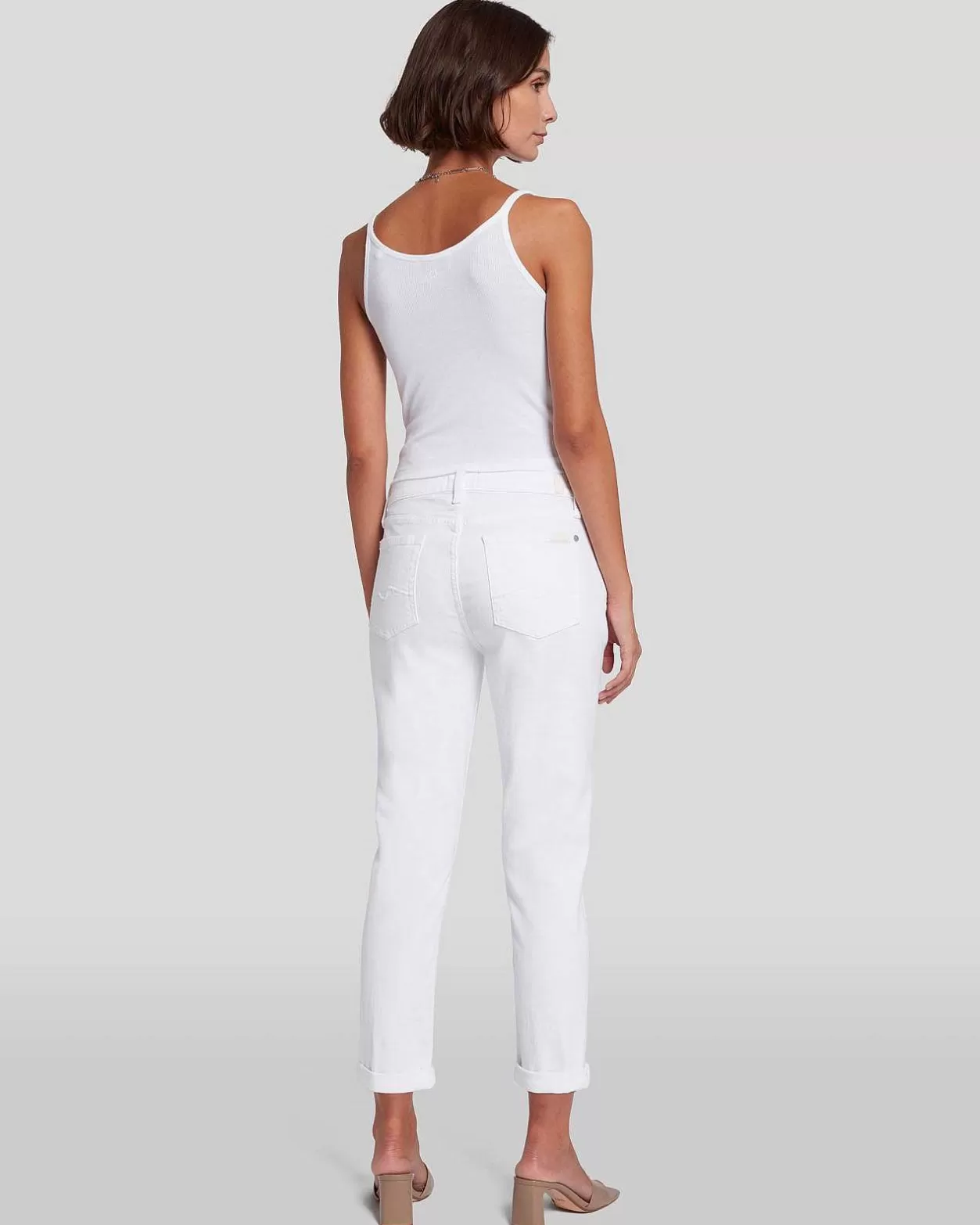 Women 7 For All Mankind Jeans*Broken Twill Josefina In White Bk Twl Wht