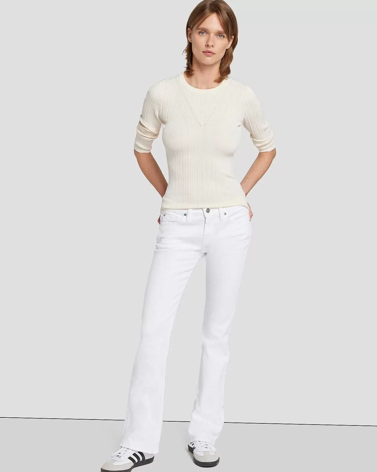 Women 7 For All Mankind Jeans*Broken Twill Original Bootcut In White