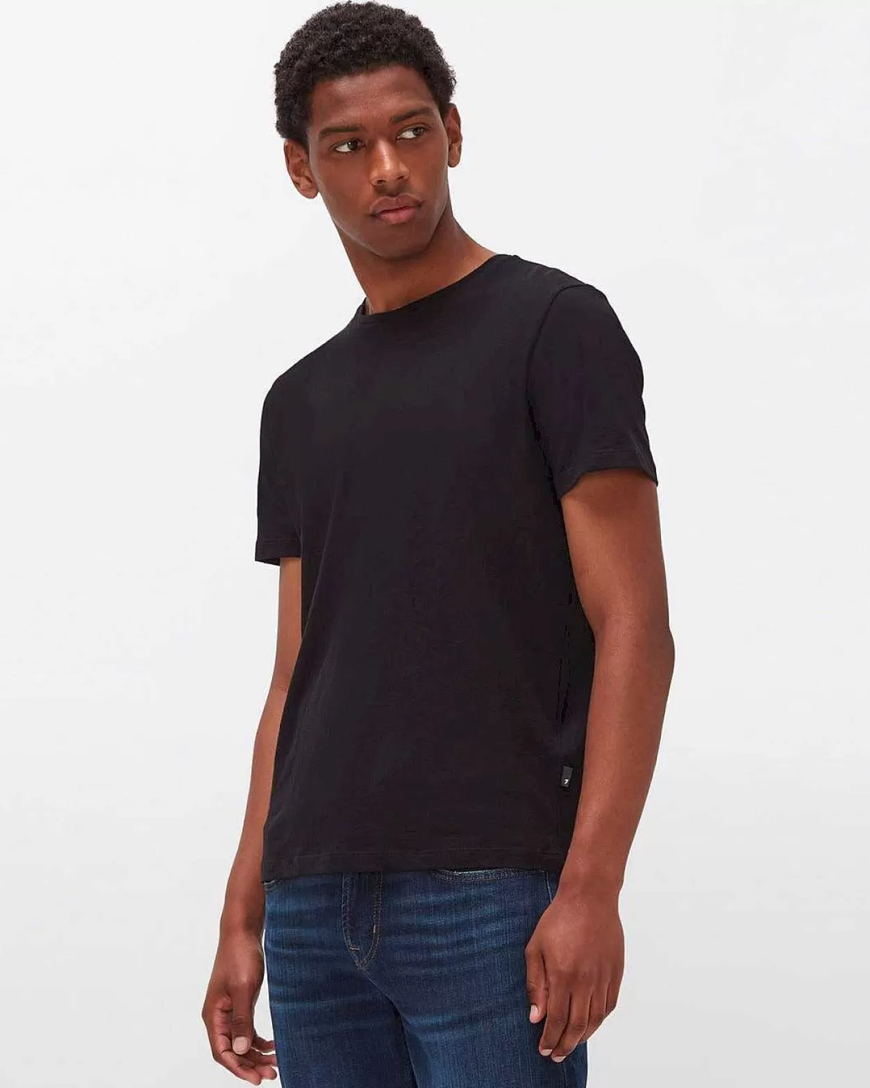 Men 7 For All Mankind Shirts*Cashmere Blend Tee In Black