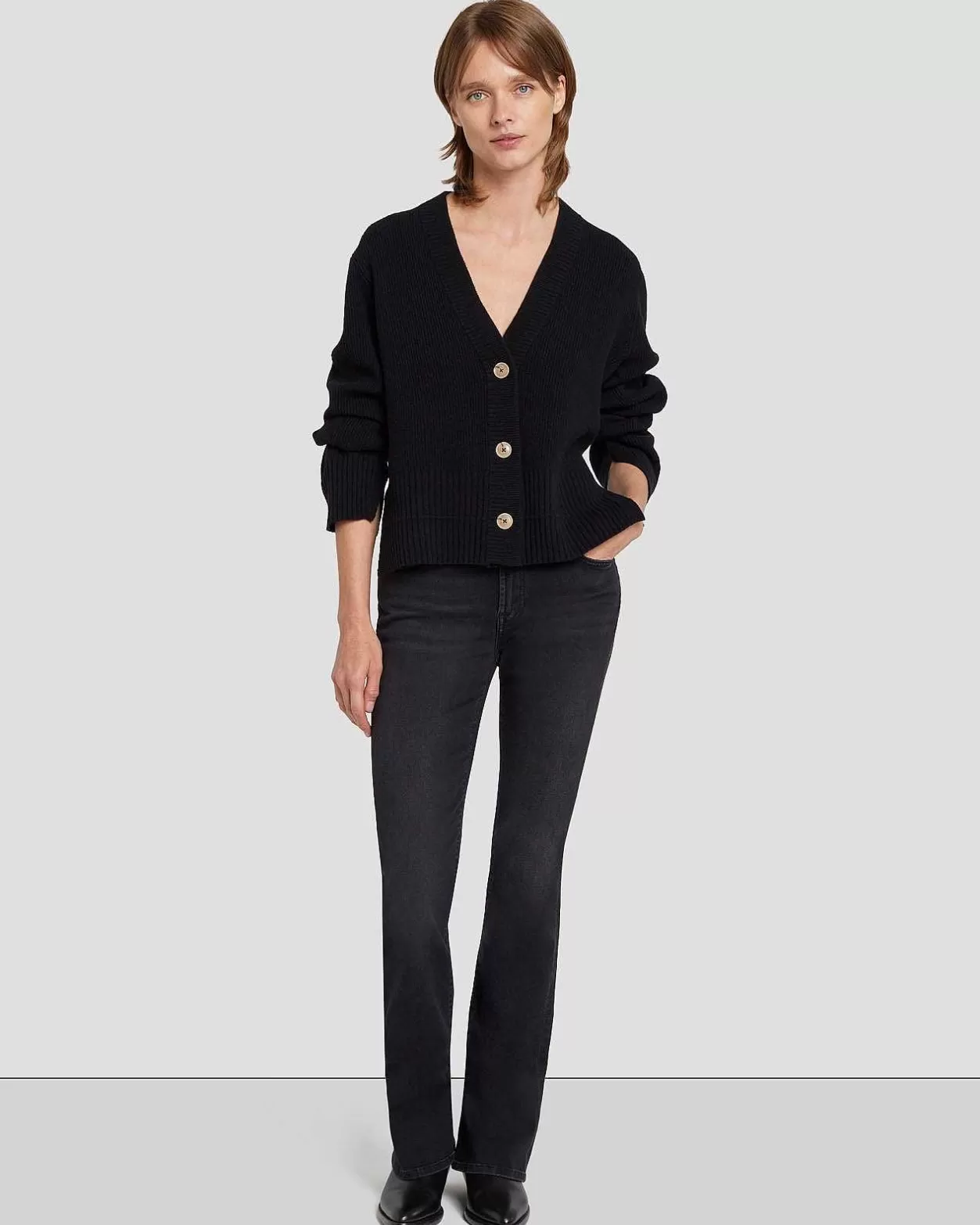 Women 7 For All Mankind Sweaters*Cashmere Cardigan In Black