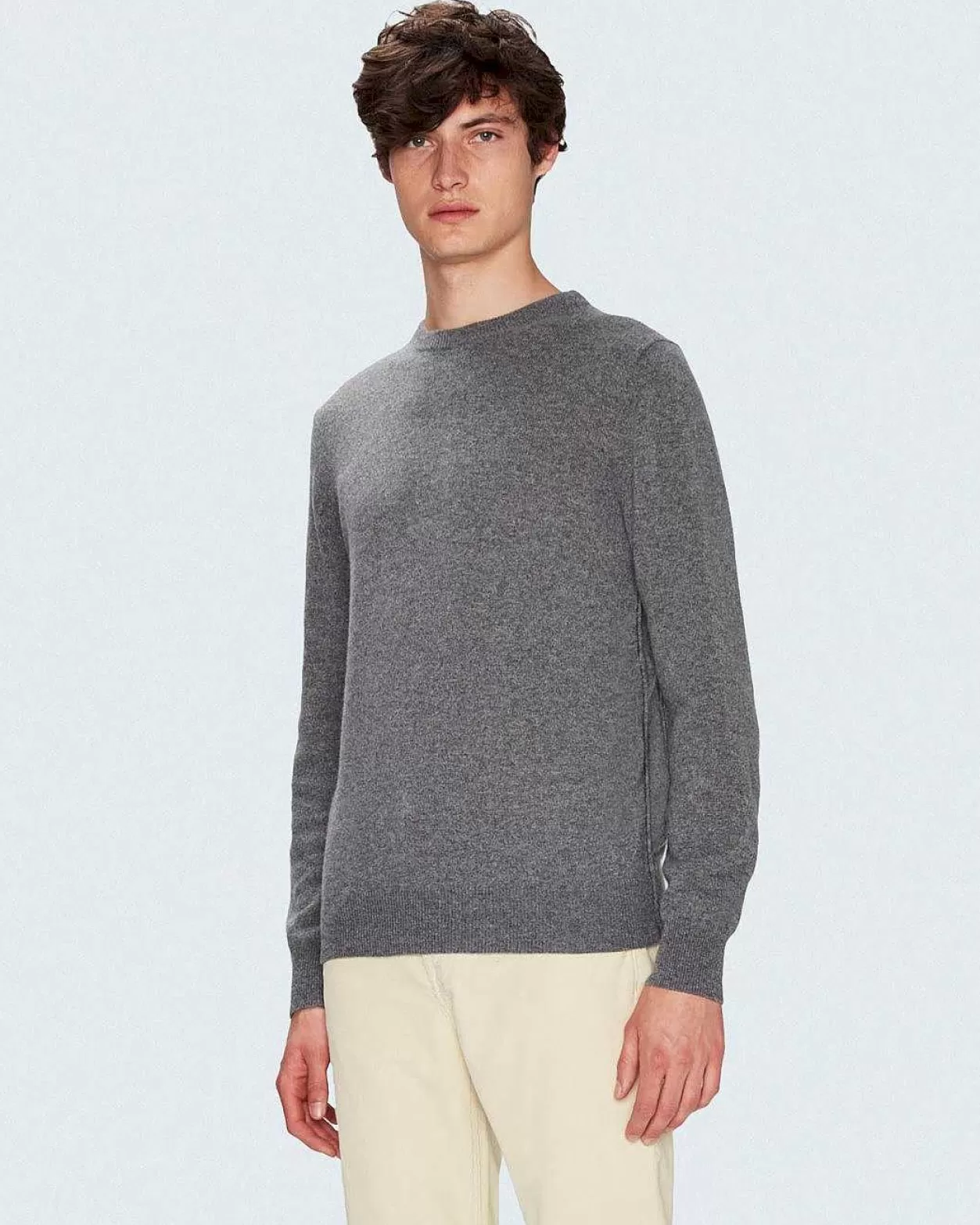 Men 7 For All Mankind Sweaters*Cashmere Crew In Grey