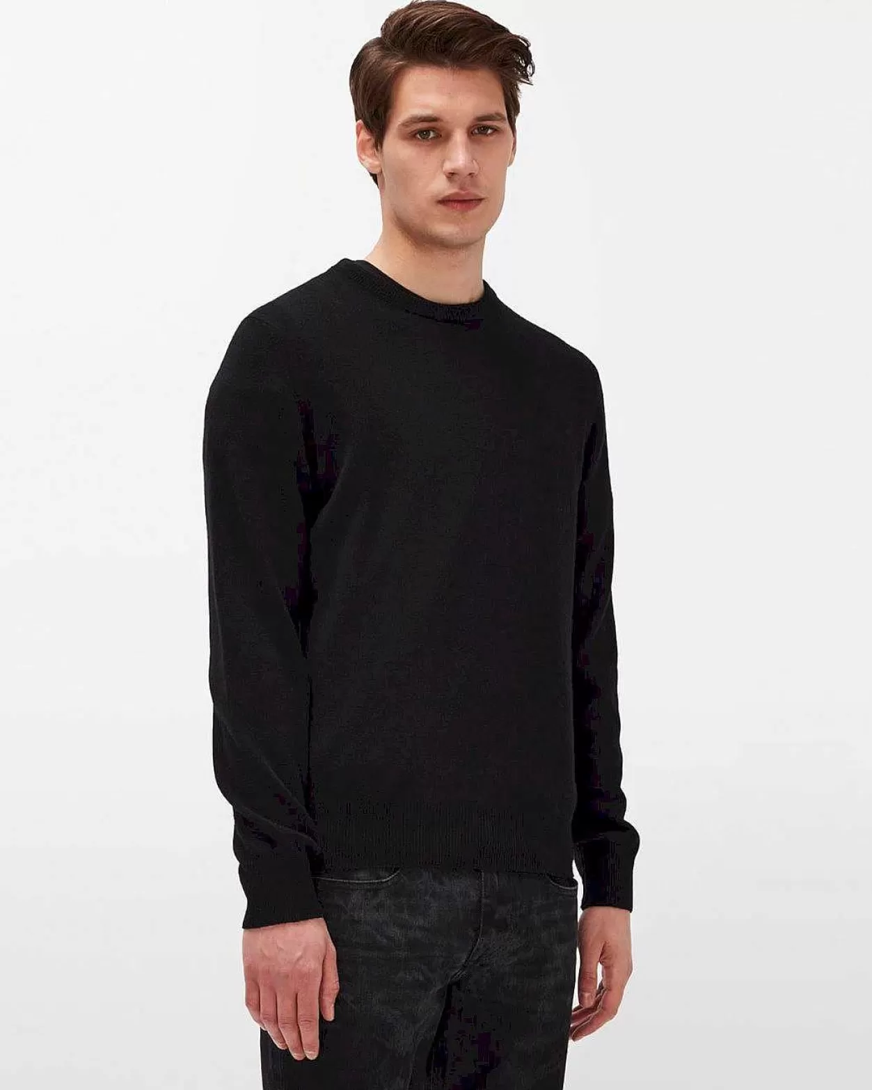 Men 7 For All Mankind Sweaters*Cashmere Crew In Black