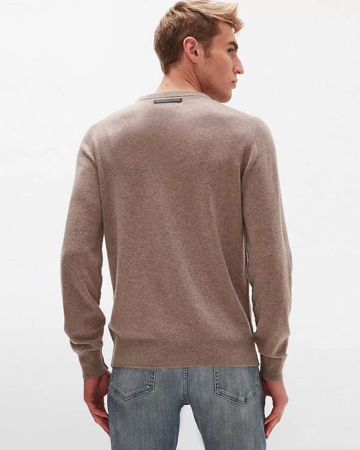 Men 7 For All Mankind Sweaters*Cashmere Crew In Taupe