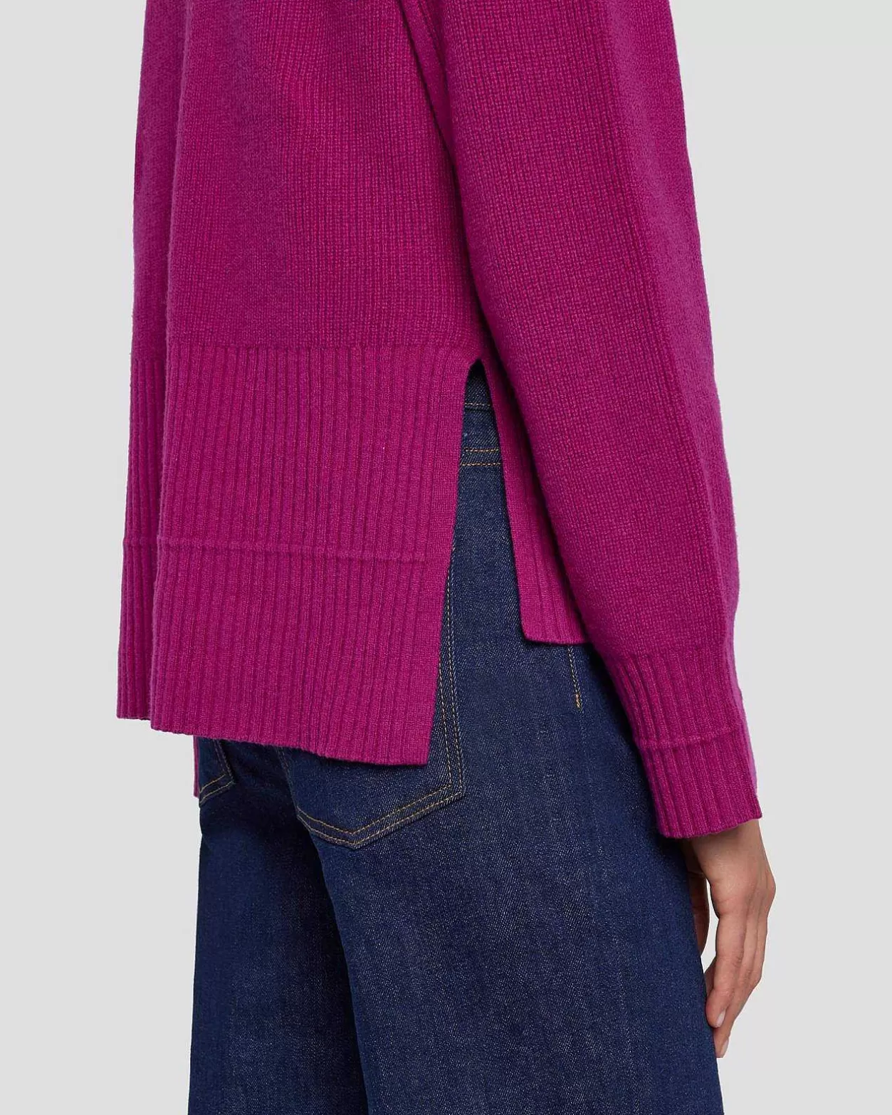 Women 7 For All Mankind Sweaters*Cashmere Crewneck Sweater In Raspberry