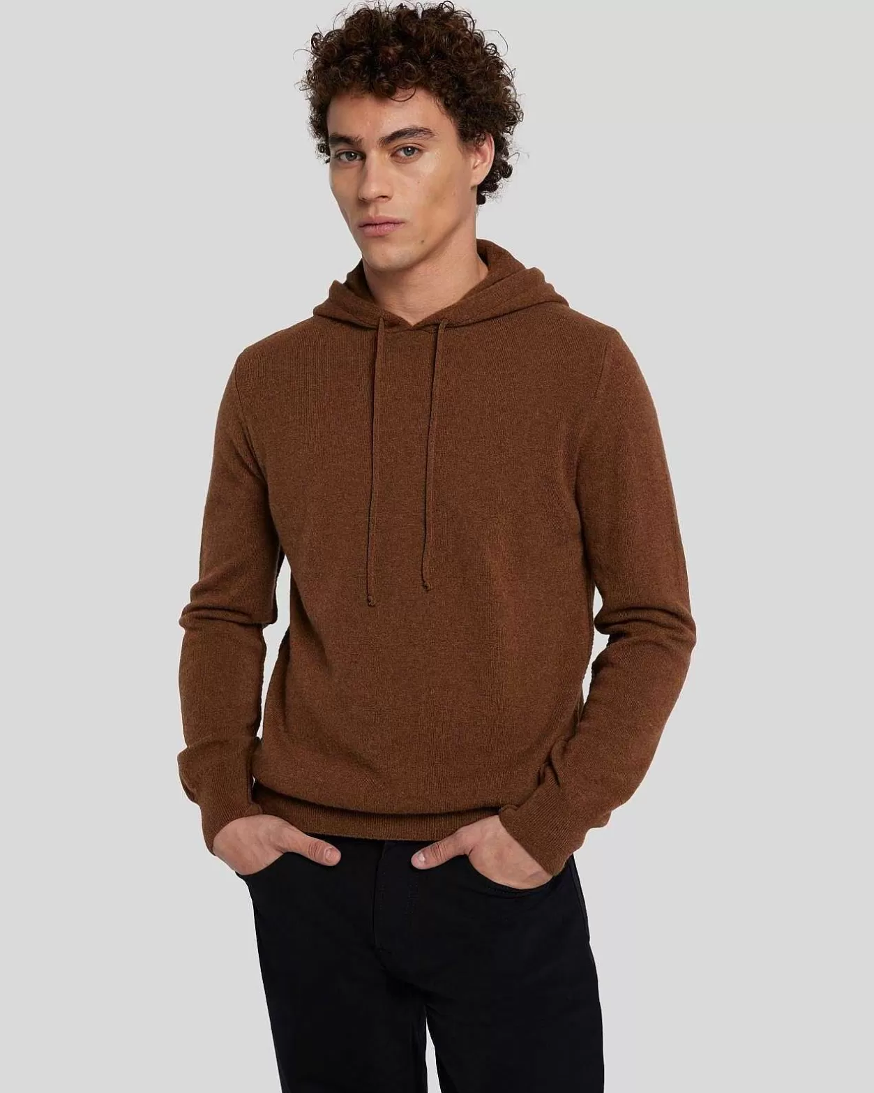 Men 7 For All Mankind Sweaters*Cashmere Hoodie In Dapper Tan