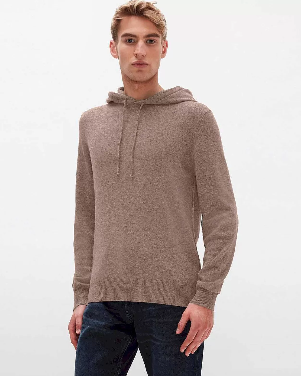 Men 7 For All Mankind Sweaters*Cashmere Hoodie In Taupe