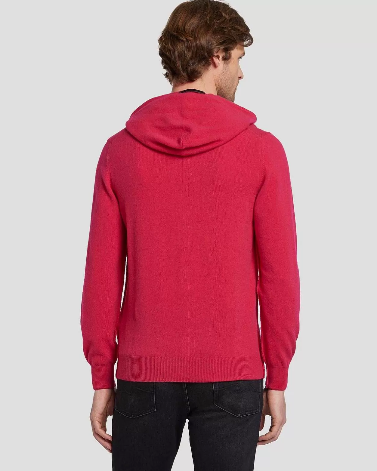 Men 7 For All Mankind Sweaters*Cashmere Hoodie In Raspberry