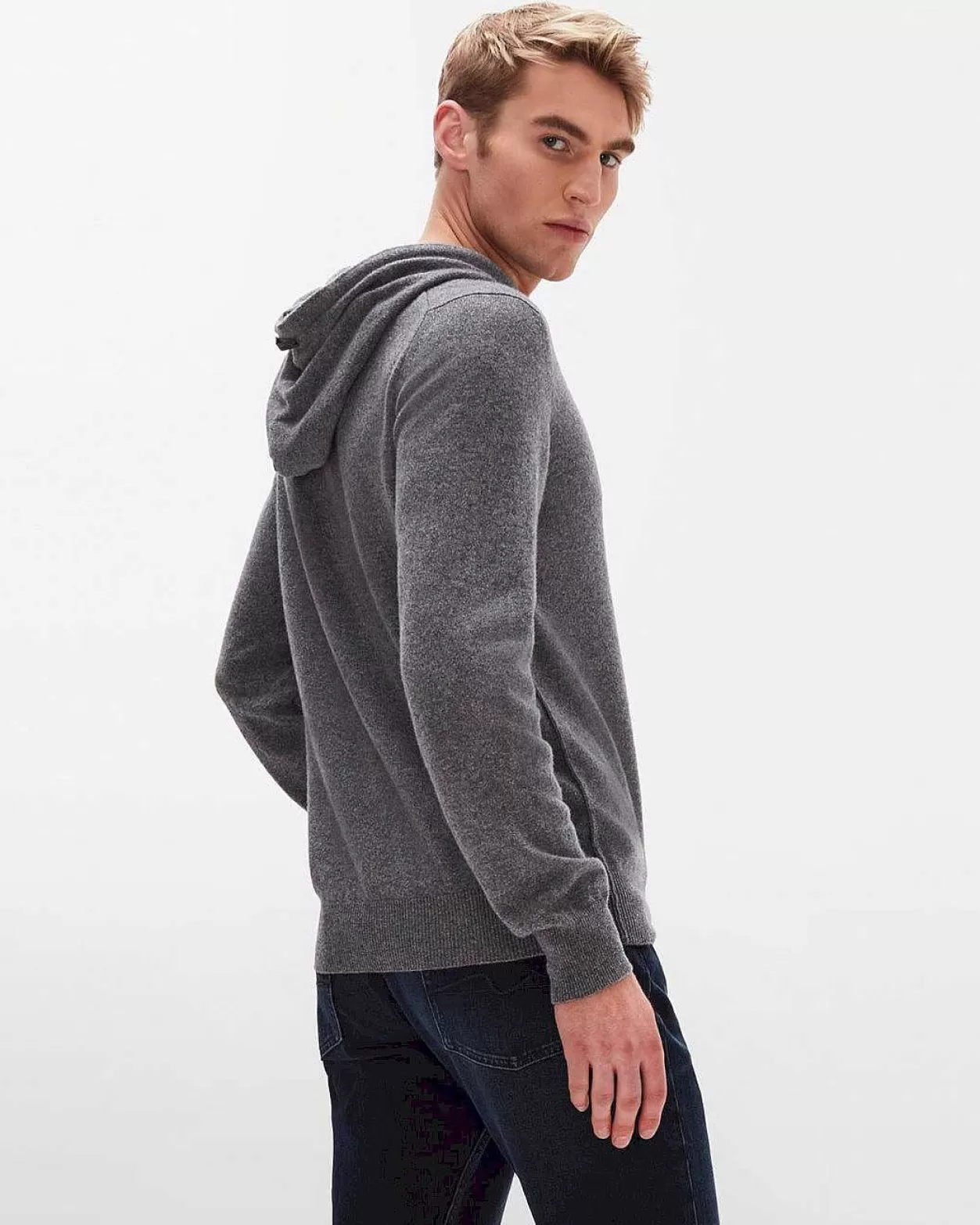 Men 7 For All Mankind Sweaters*Cashmere Hoodie In Grey