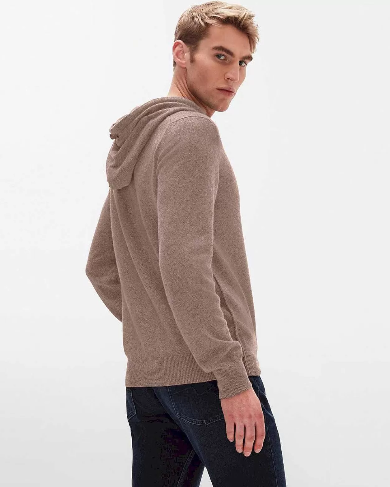 Men 7 For All Mankind Sweaters*Cashmere Hoodie In Taupe