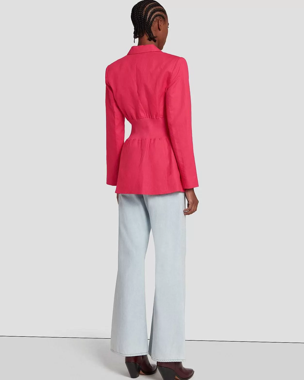 Women 7 For All Mankind Jackets & Coats*Cinched Waist Linen Blazer In Geranium