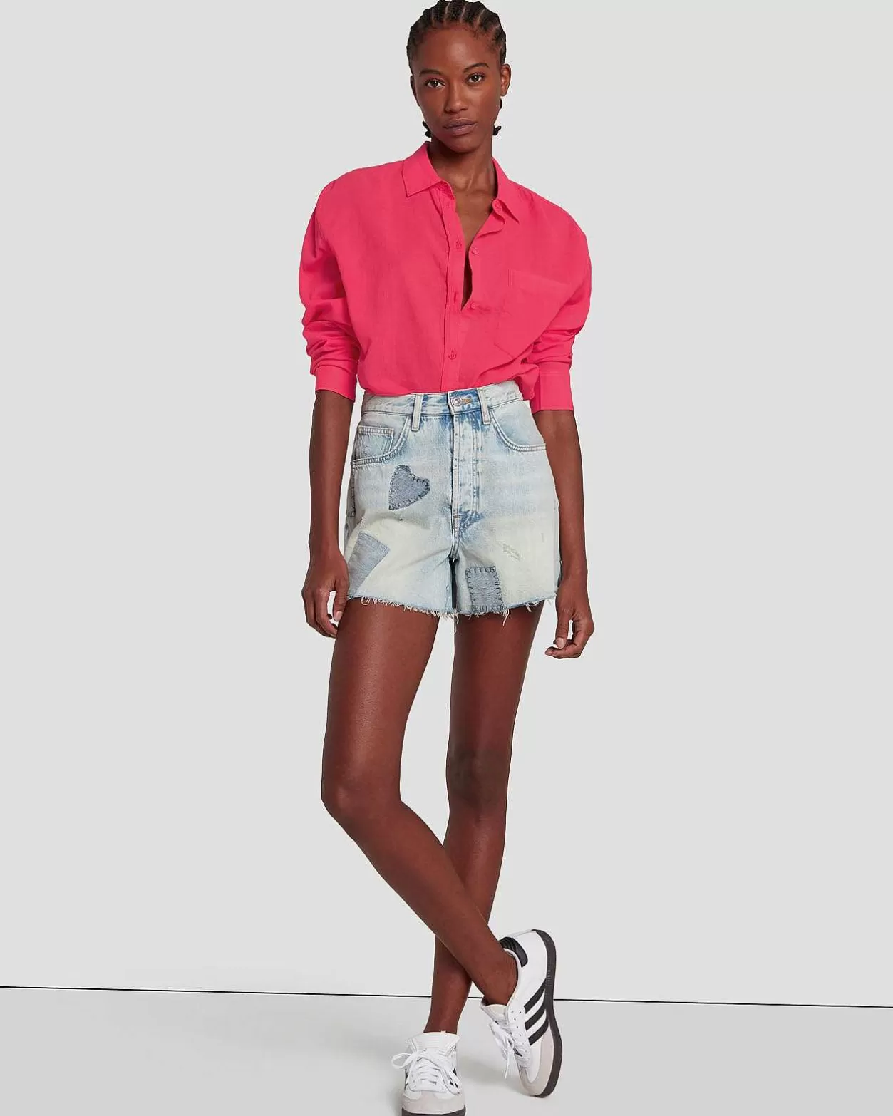 Women 7 For All Mankind Tops*Classic Button Up Shirt In Geranium