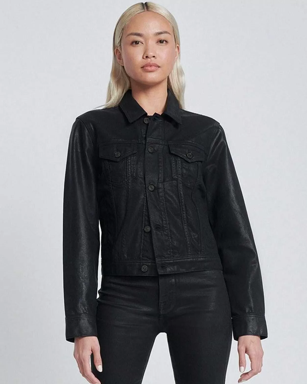 Women 7 For All Mankind Jeans*Classic Coated Trucker Jacket In Rabbit Hole