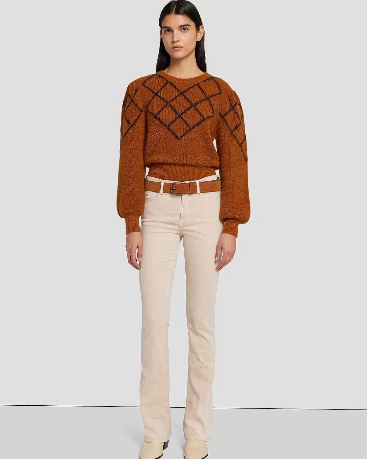 Women 7 For All Mankind *Classic Suede Belt In Cognac