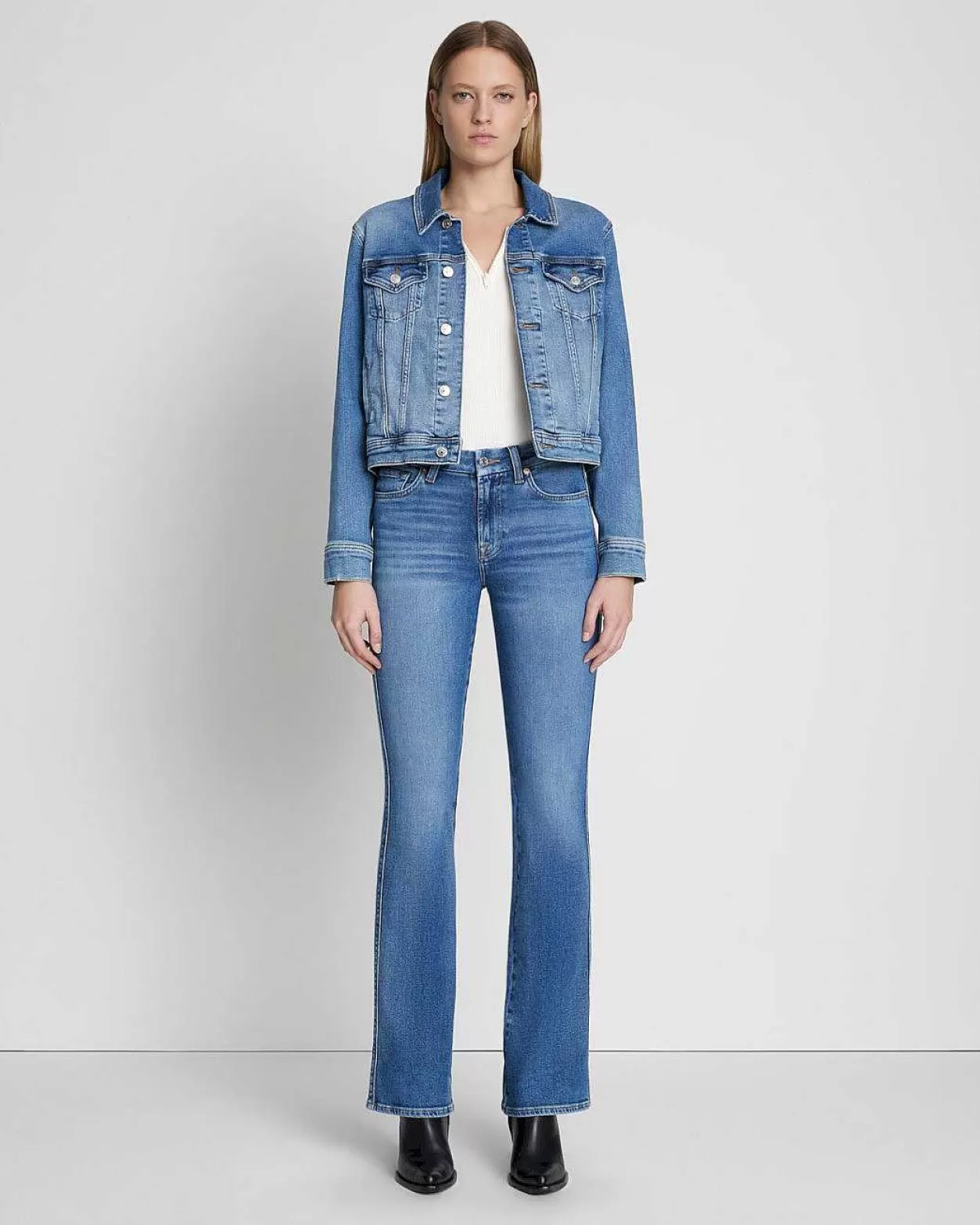 Women 7 For All Mankind Jeans*Classic Trucker Jacket In Lyme