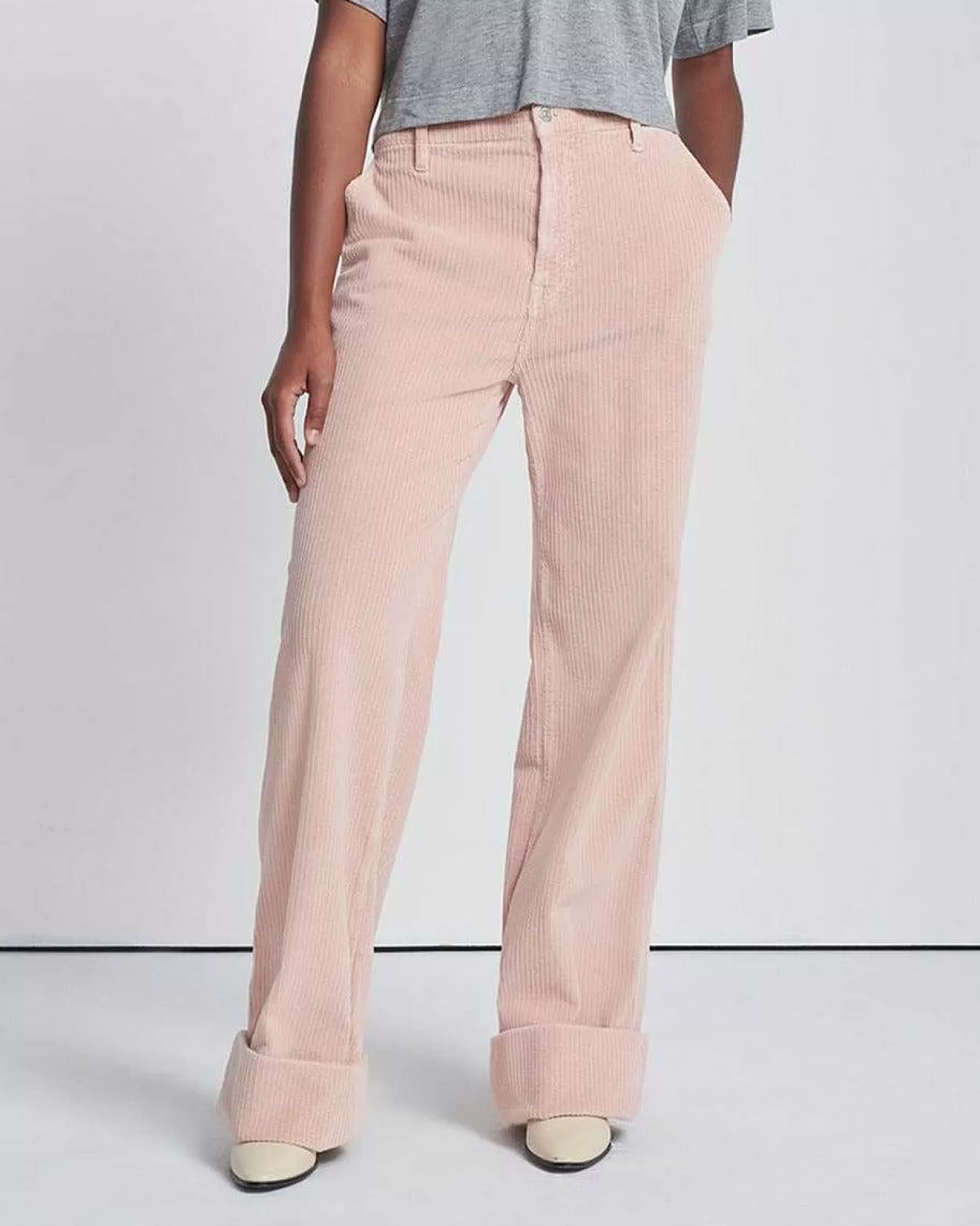 Women 7 For All Mankind Pants*Corduroy Easy Trouser In Cameo Rose