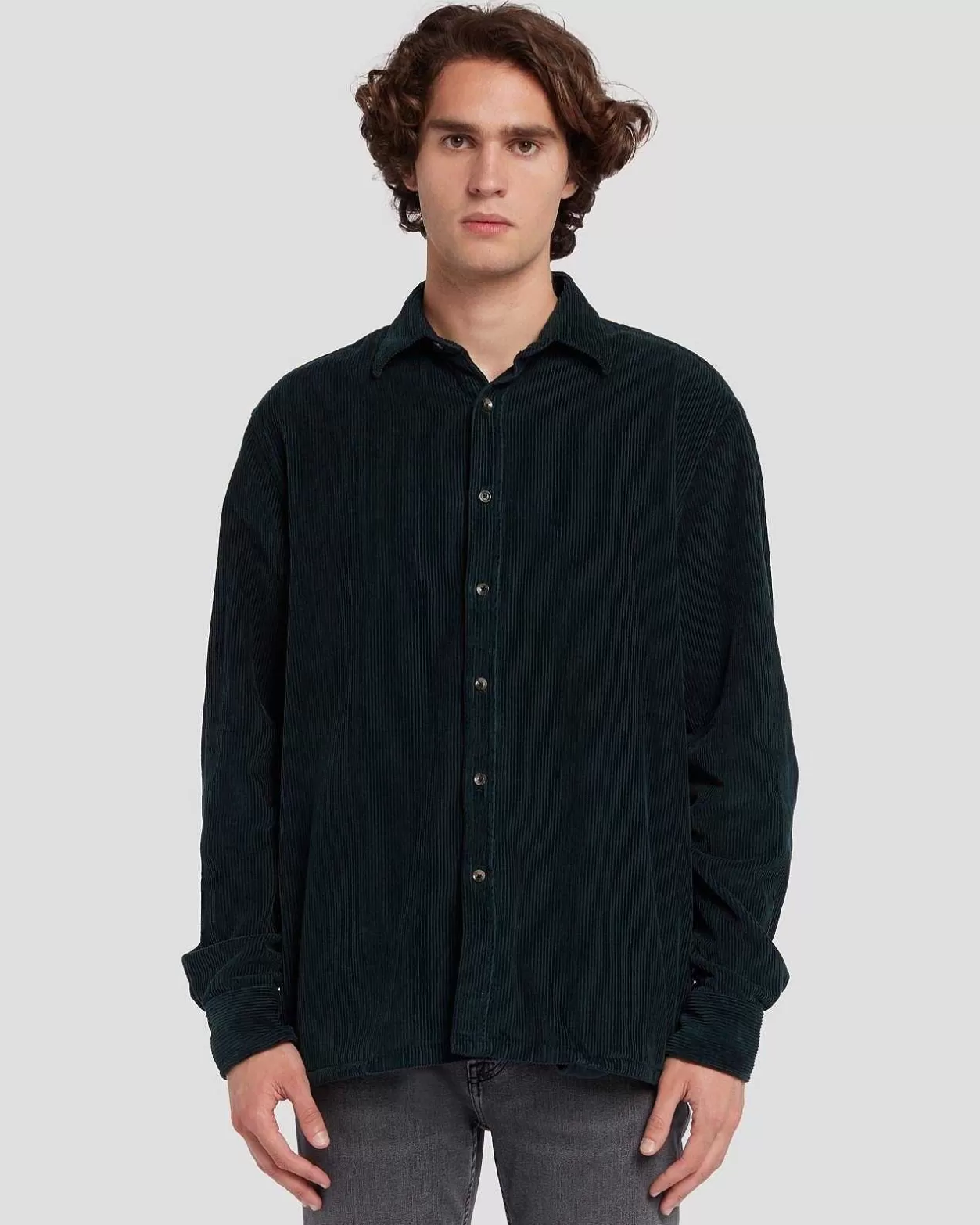 Men 7 For All Mankind Shirts*Corduroy Overshirt In Hunter Green