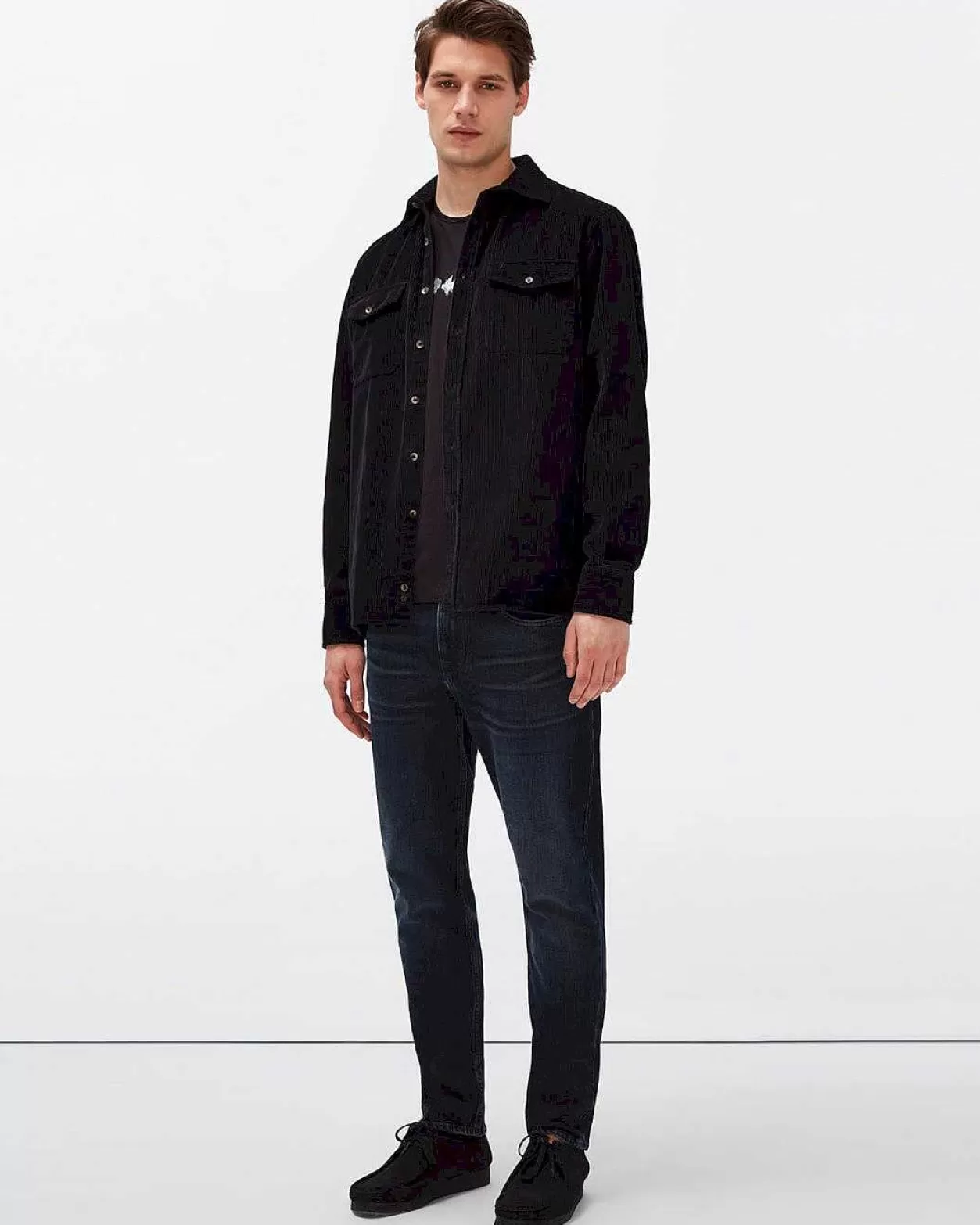 Men 7 For All Mankind Shirts*Corduroy Overshirt In Black