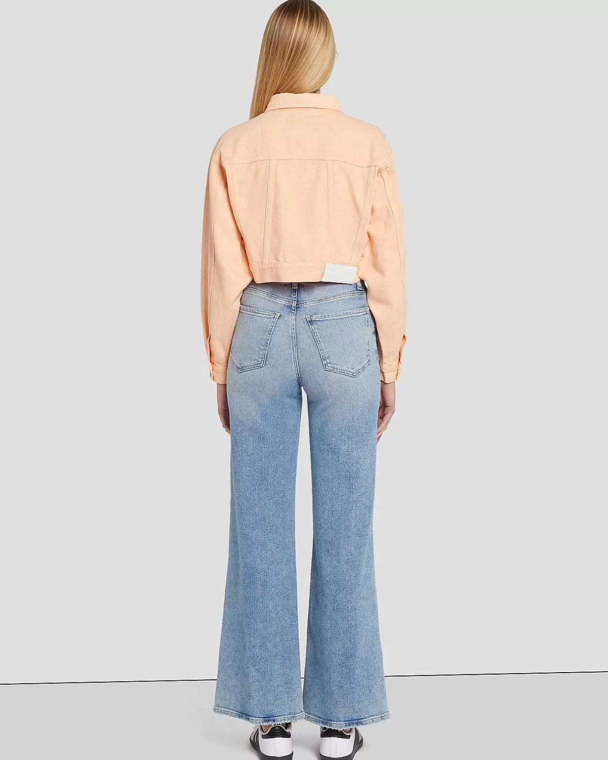 Women 7 For All Mankind Jeans*Cropped Trucker Jacket In Prairie Sunset