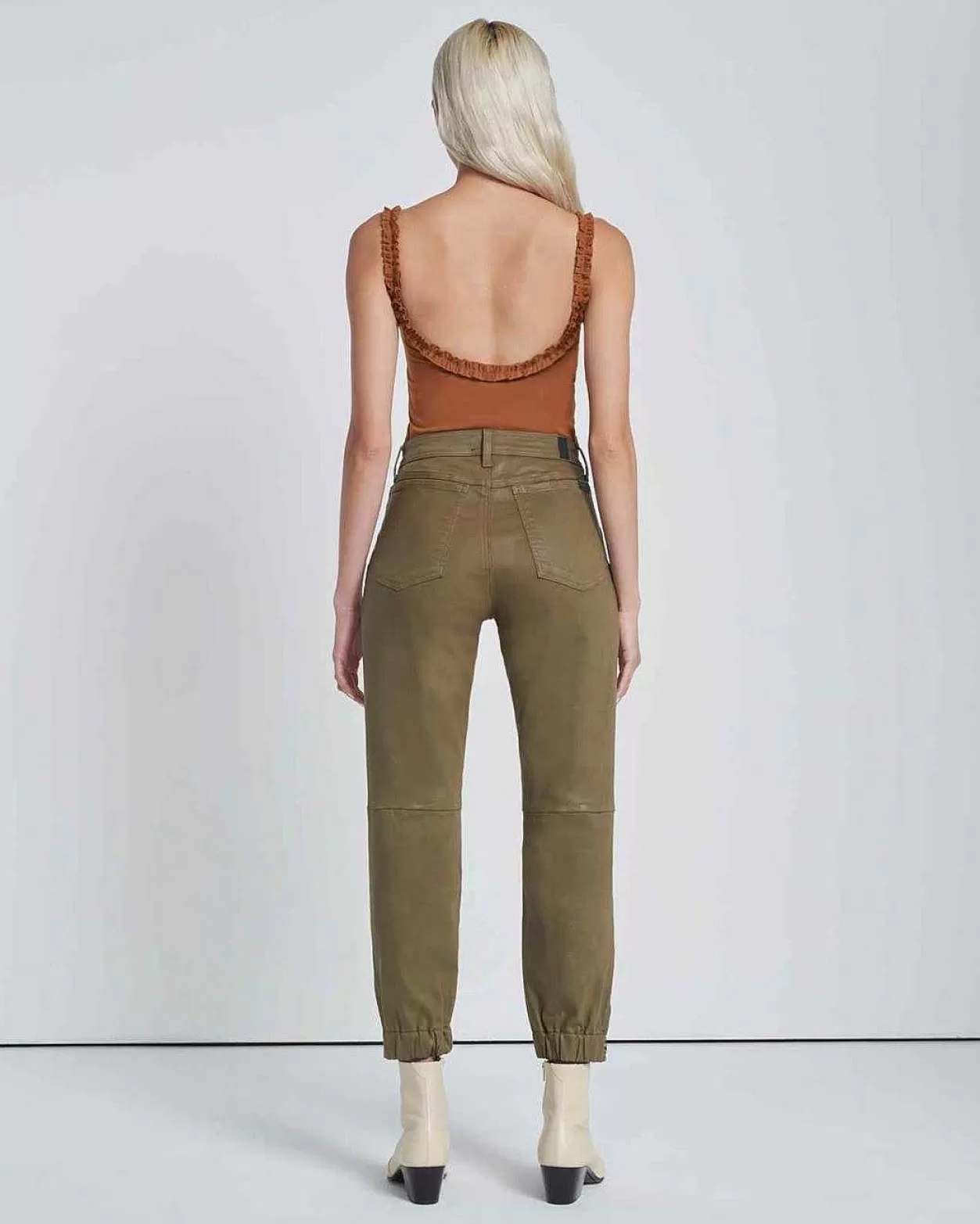 Women 7 For All Mankind Jeans*Darted Boyfriend Jogger In Coated Olive