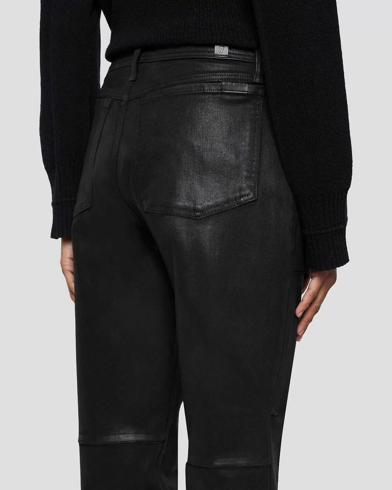 Women 7 For All Mankind Jeans*Darted Boyfriend Jogger In Coated Black