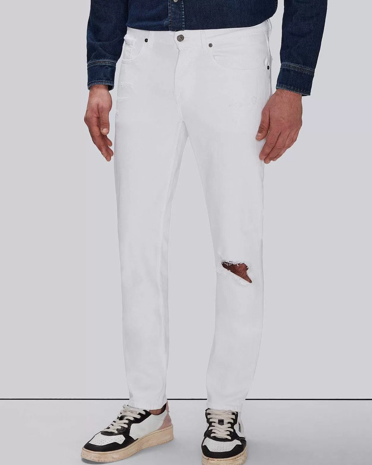 Men 7 For All Mankind Jeans*Earthkind Stretchtek Slimmy Tapered In White