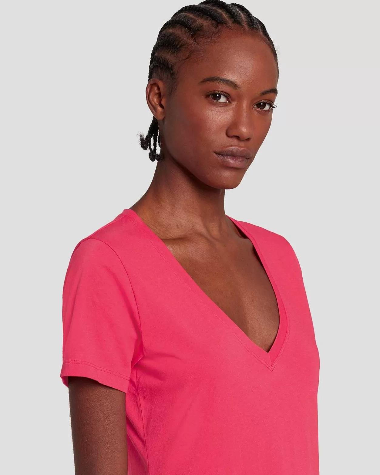 Women 7 For All Mankind Tops*Easy V-Neck In Geranium