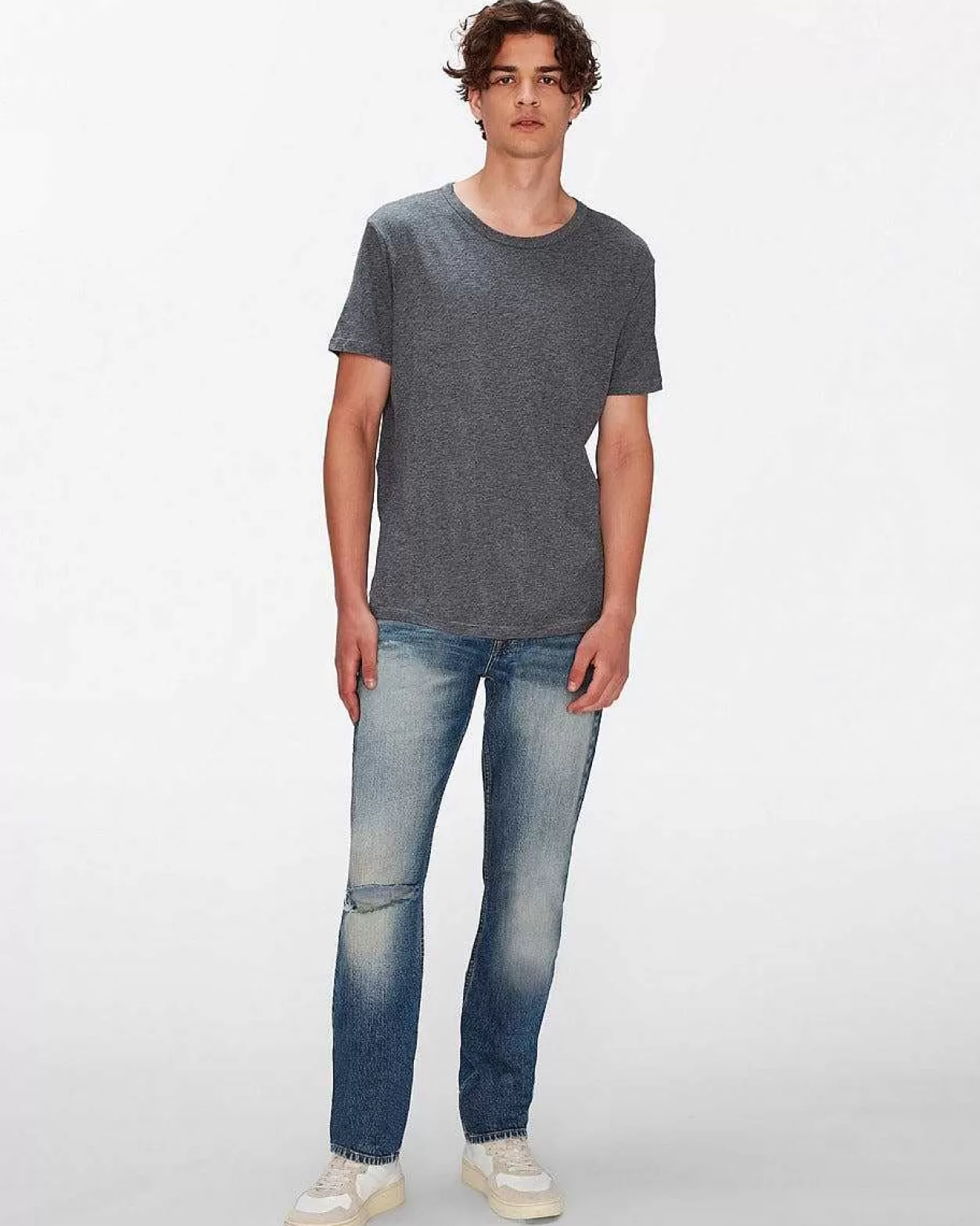 Men 7 For All Mankind Shirts*Featherweight Cotton Tee In Heather Grey