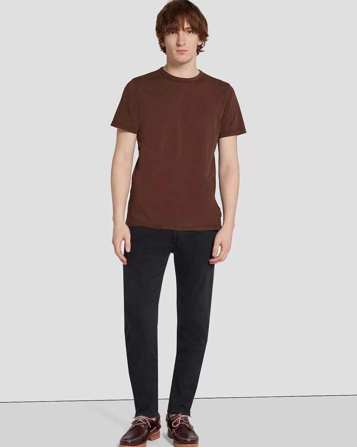 Men 7 For All Mankind Shirts*Featherweight Tee In Chestnut