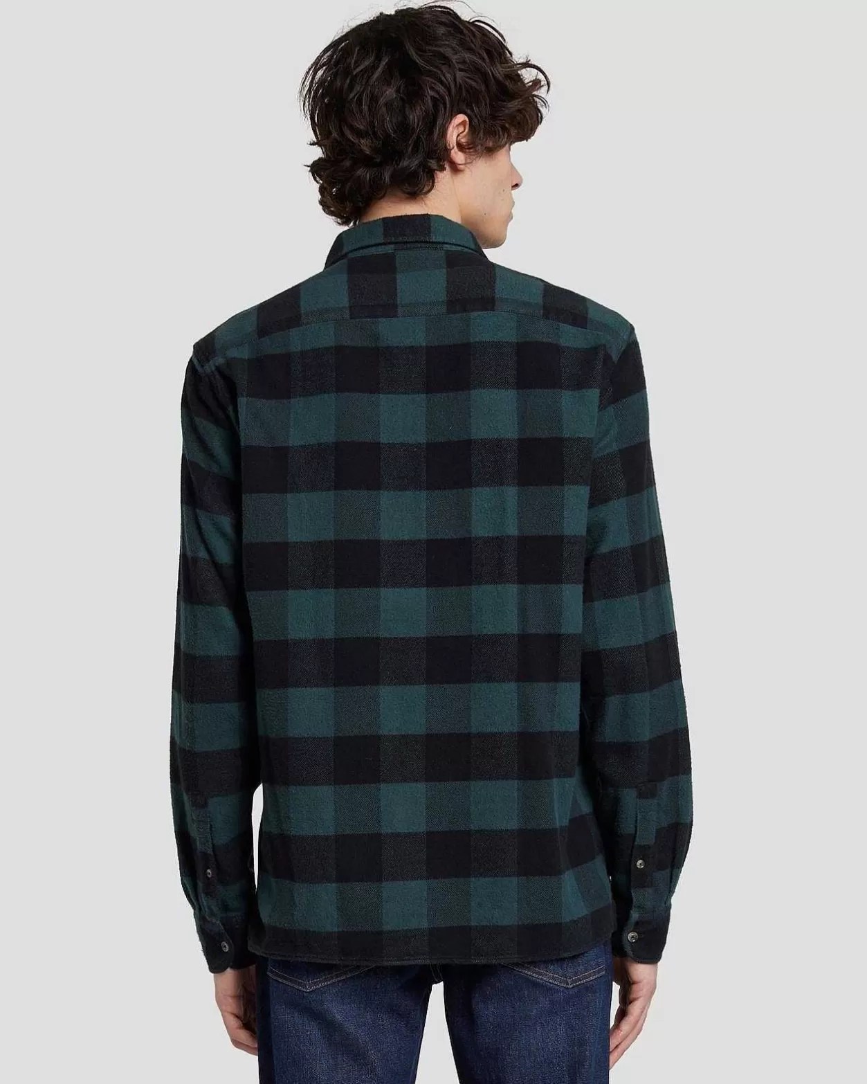 Men 7 For All Mankind Shirts*Flannel Overshirt In Hunter Green