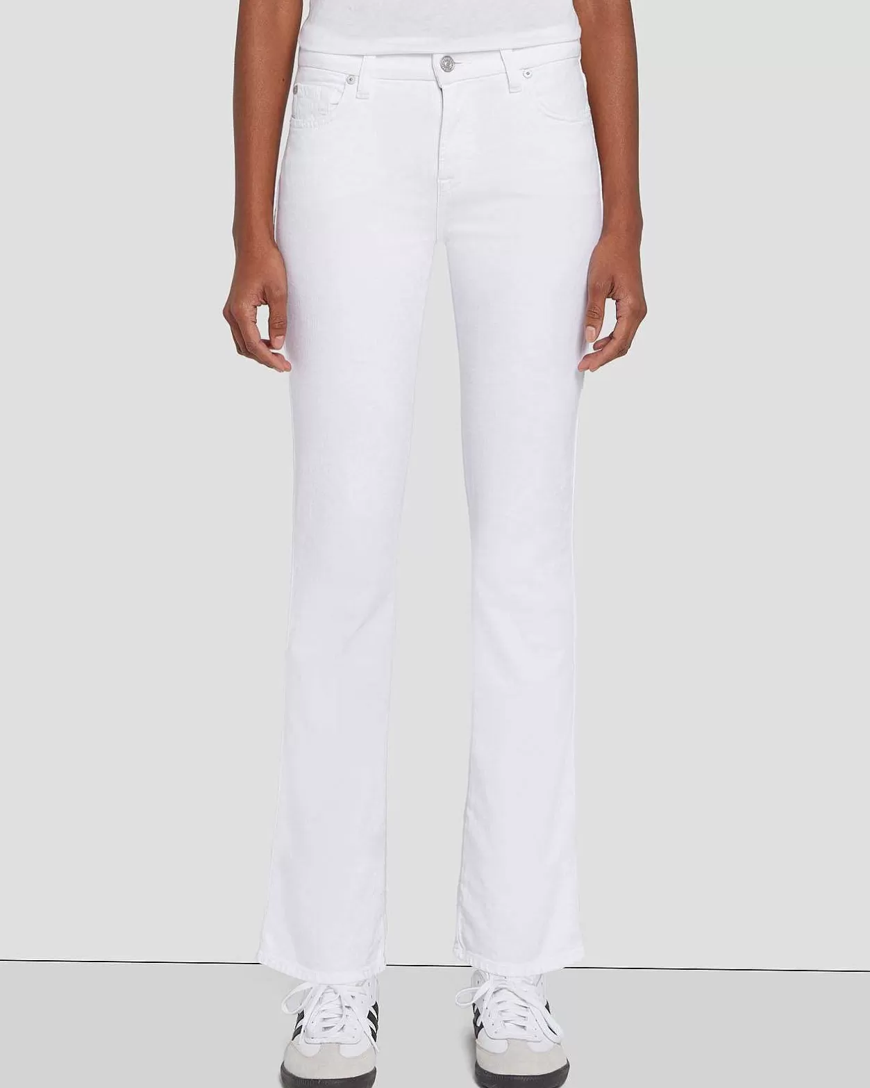 Women 7 For All Mankind Jeans*Kimmie Cropped Straight In Clean White