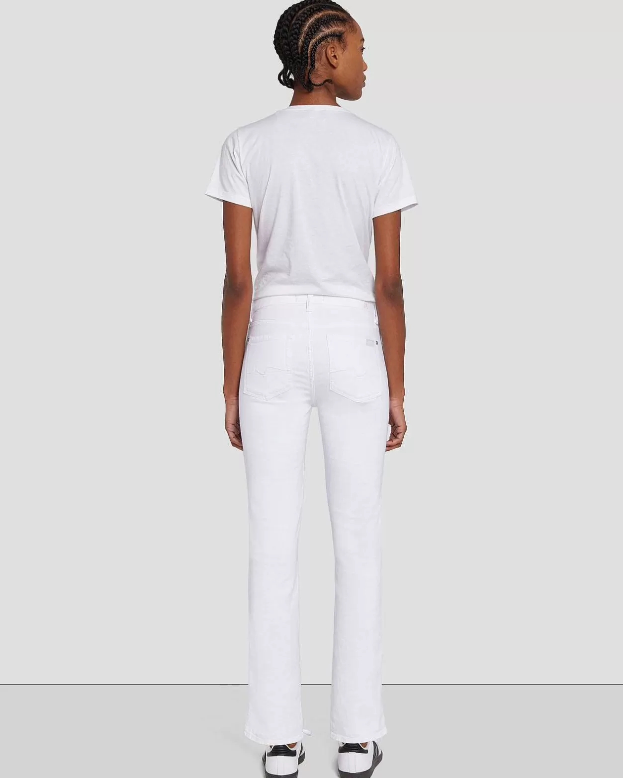 Women 7 For All Mankind Jeans*Kimmie Cropped Straight In Clean White