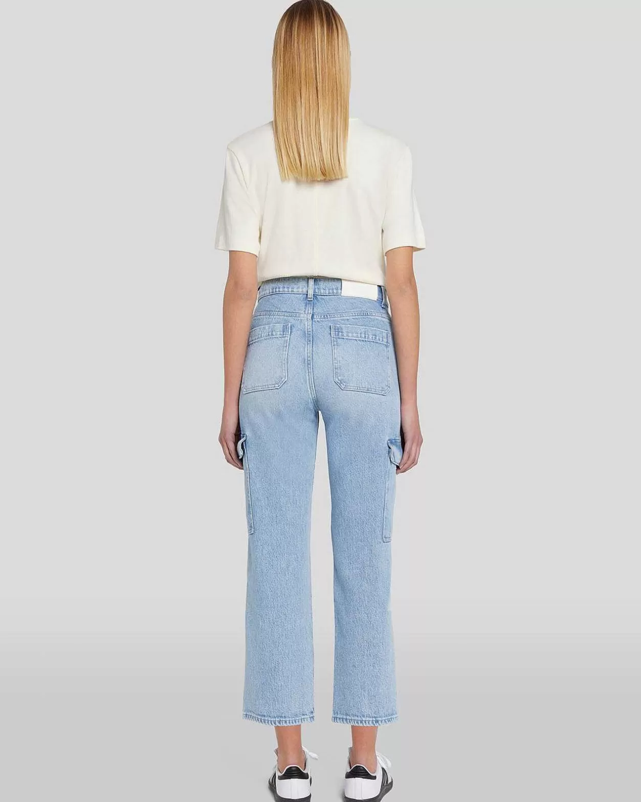 Women 7 For All Mankind Jeans*Logan Cropped Cargo Jean In Airwave