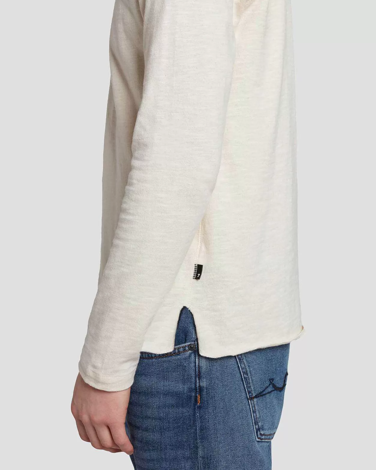 Men 7 For All Mankind Tees*Long Sleeve Henley In Dover White