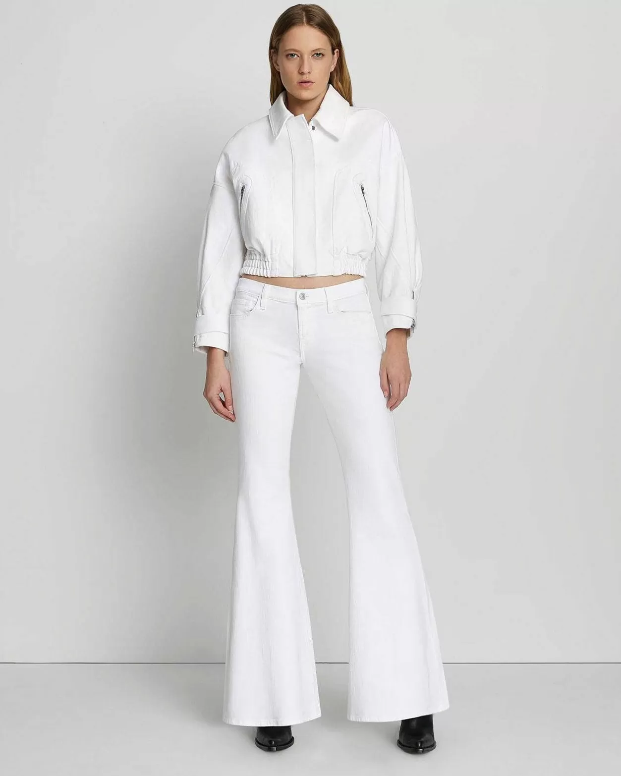 Women 7 For All Mankind Jeans*Low Rise Flare In Brilliant White