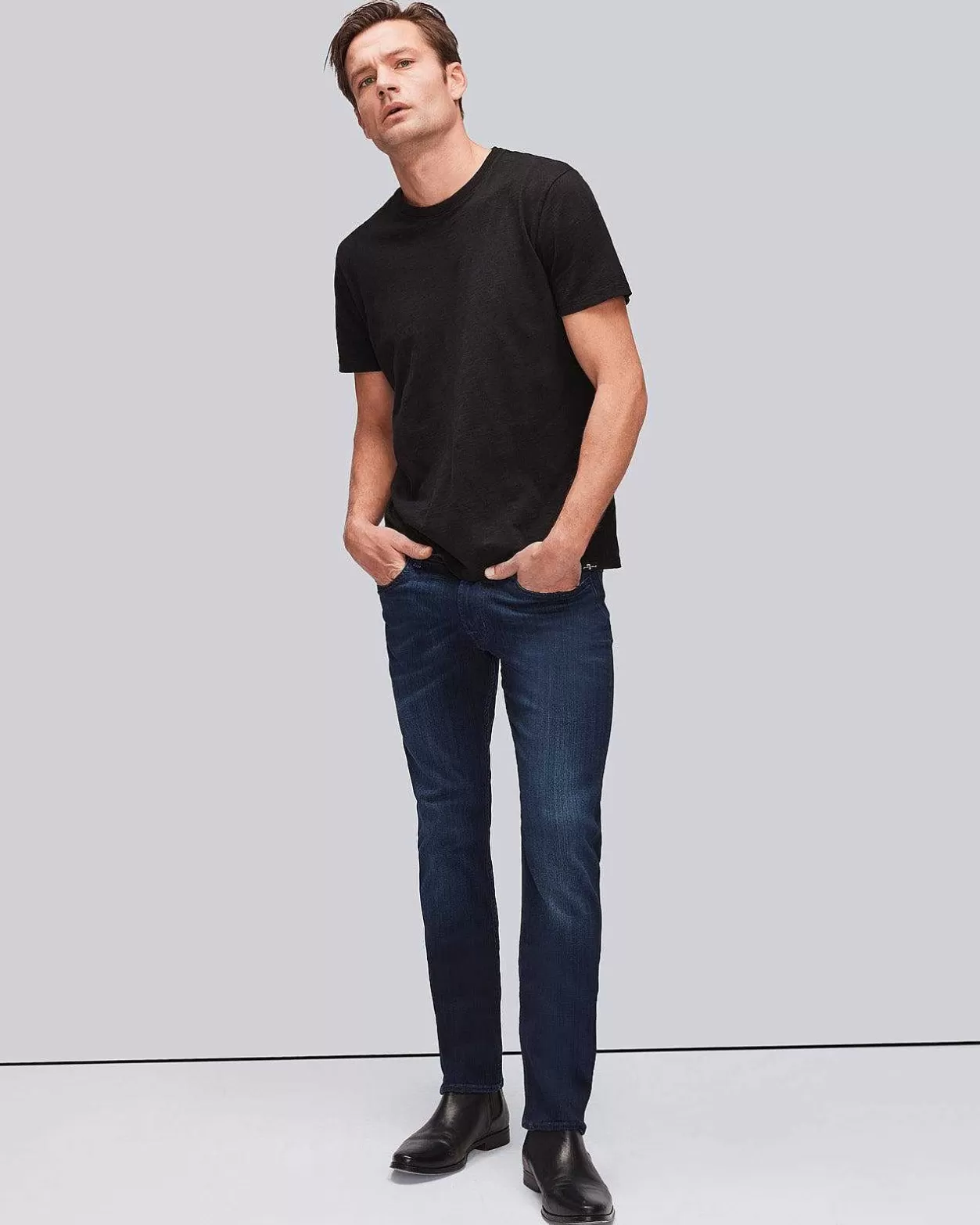 Men 7 For All Mankind Jeans*Luxe Performance Plus Slimmy In Deep Blue