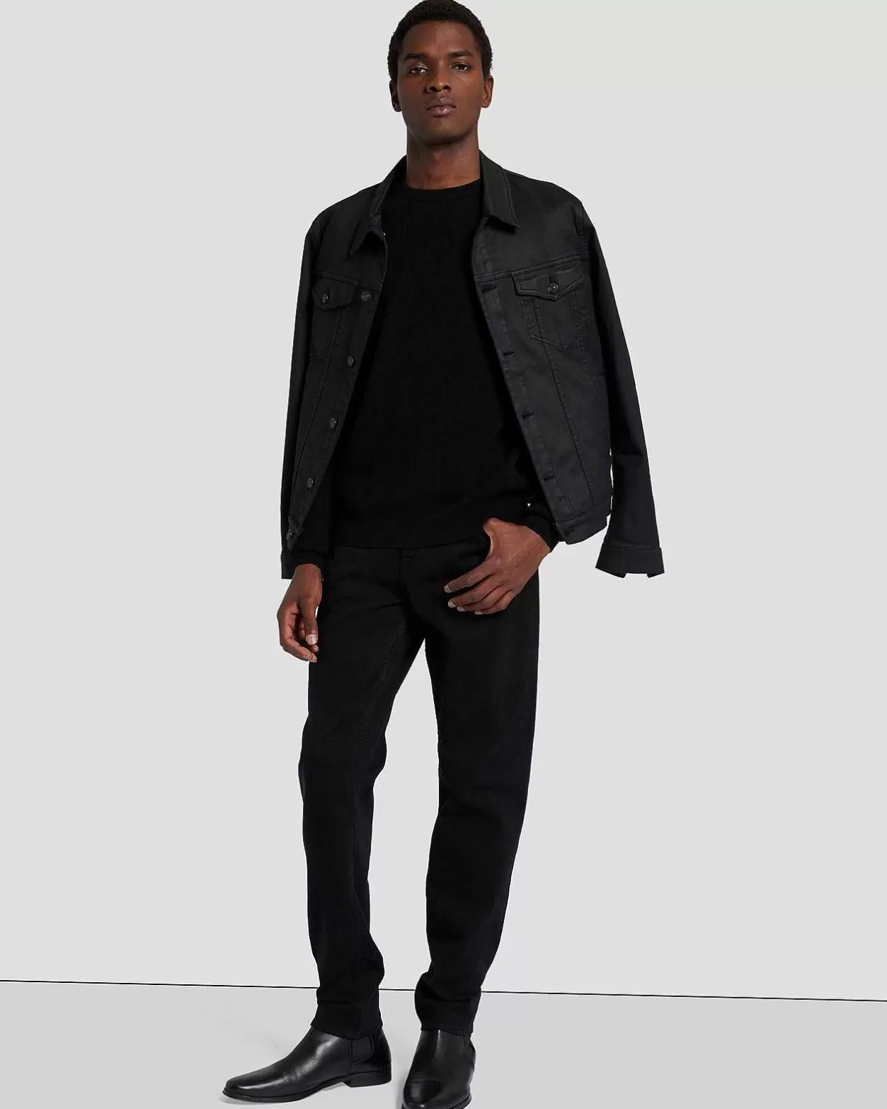 Men 7 For All Mankind Sweaters*Luxe Performance Plus Sweater In Black