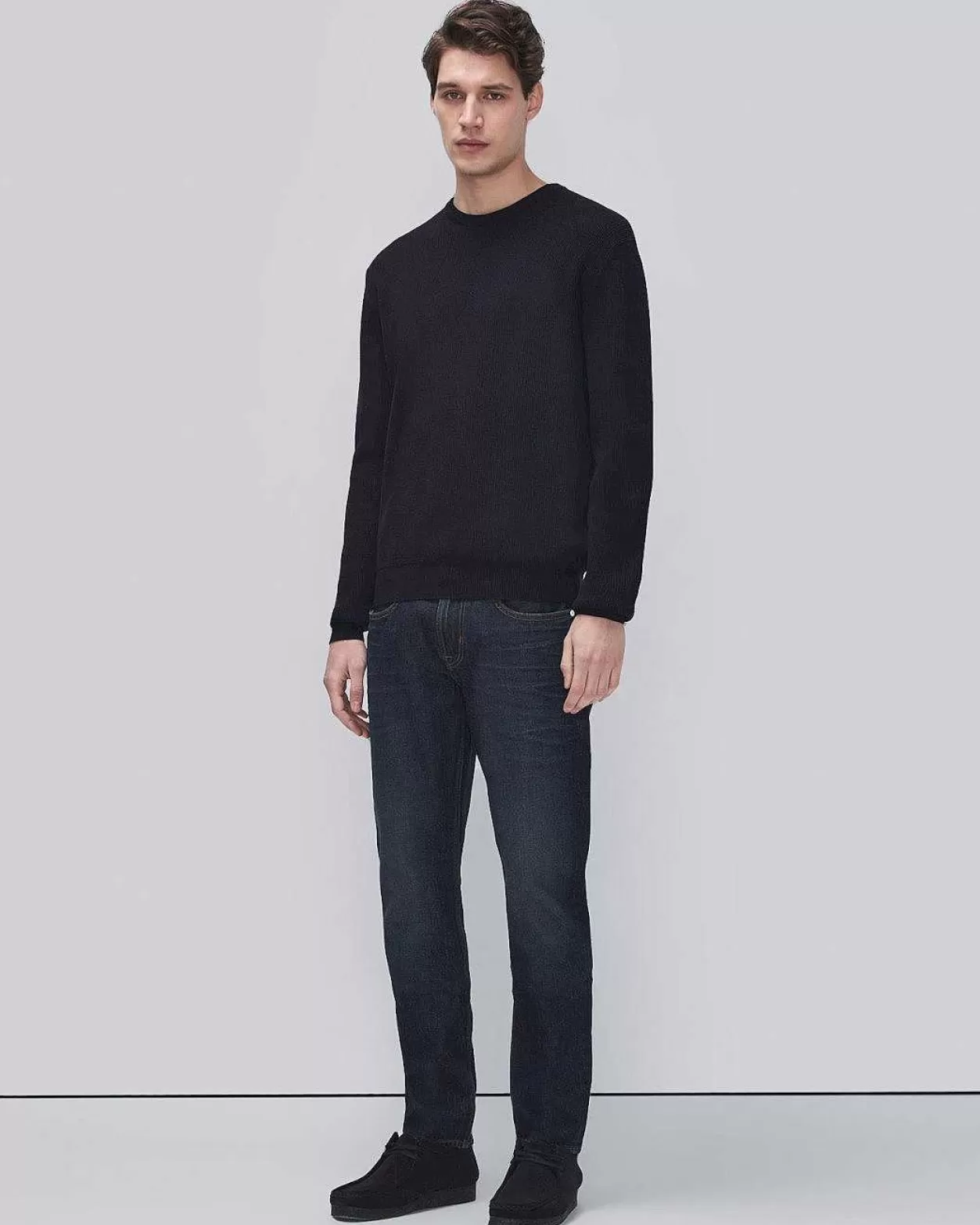 Men 7 For All Mankind Sweaters*Luxe Performance Rib Sweater In Navy