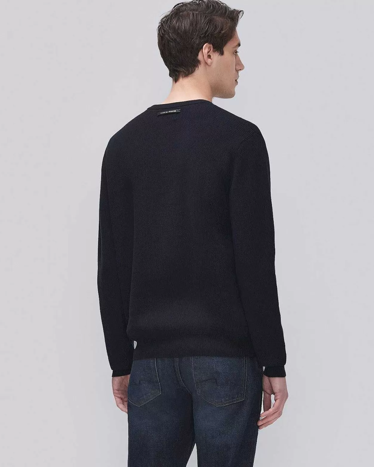 Men 7 For All Mankind Sweaters*Luxe Performance Rib Sweater In Navy