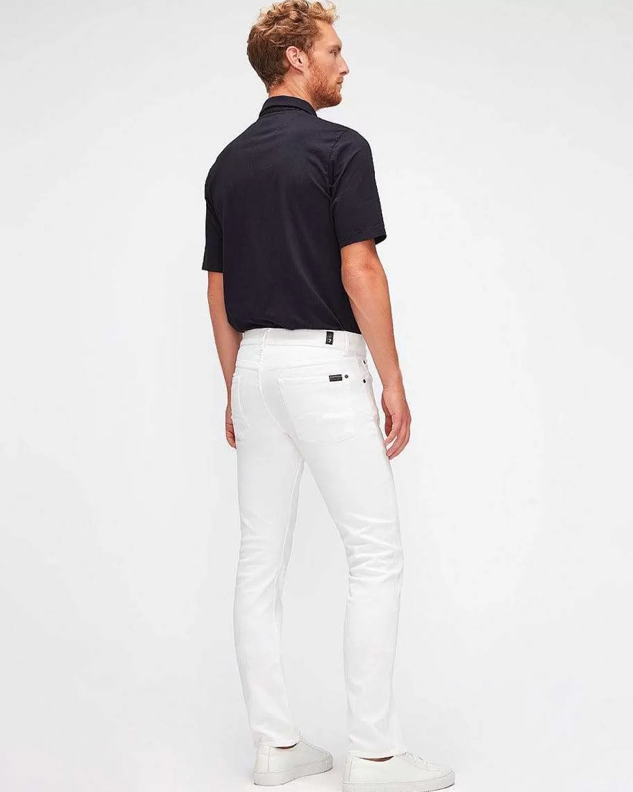 Men 7 For All Mankind Jeans*Luxe Performance Slimmy Clean Pocket In White