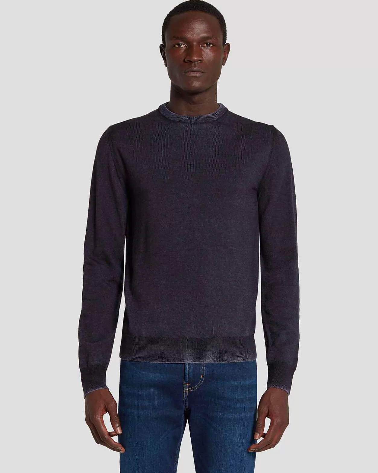 Men 7 For All Mankind Sweaters*Merino Wool Sweater In Navy