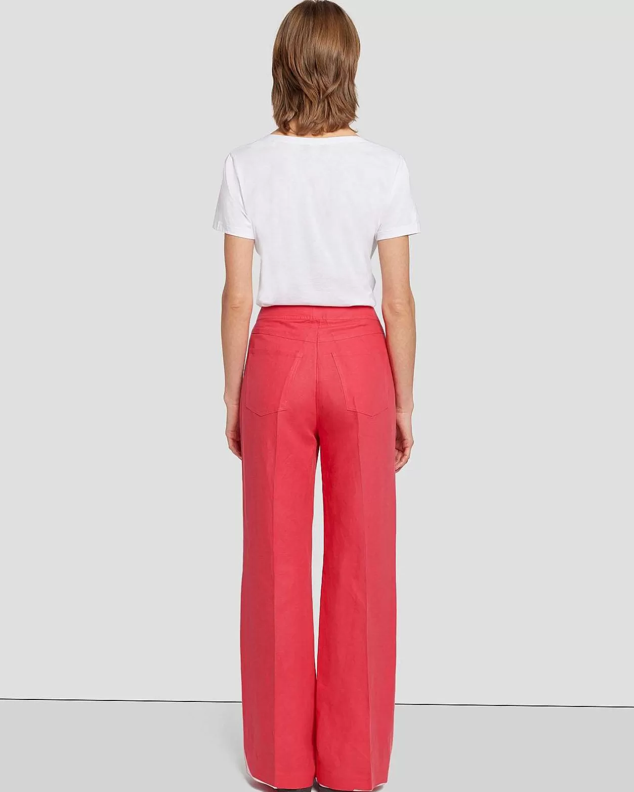 Women 7 For All Mankind Pants*Modern Dojo Linen Trouser In Geranium