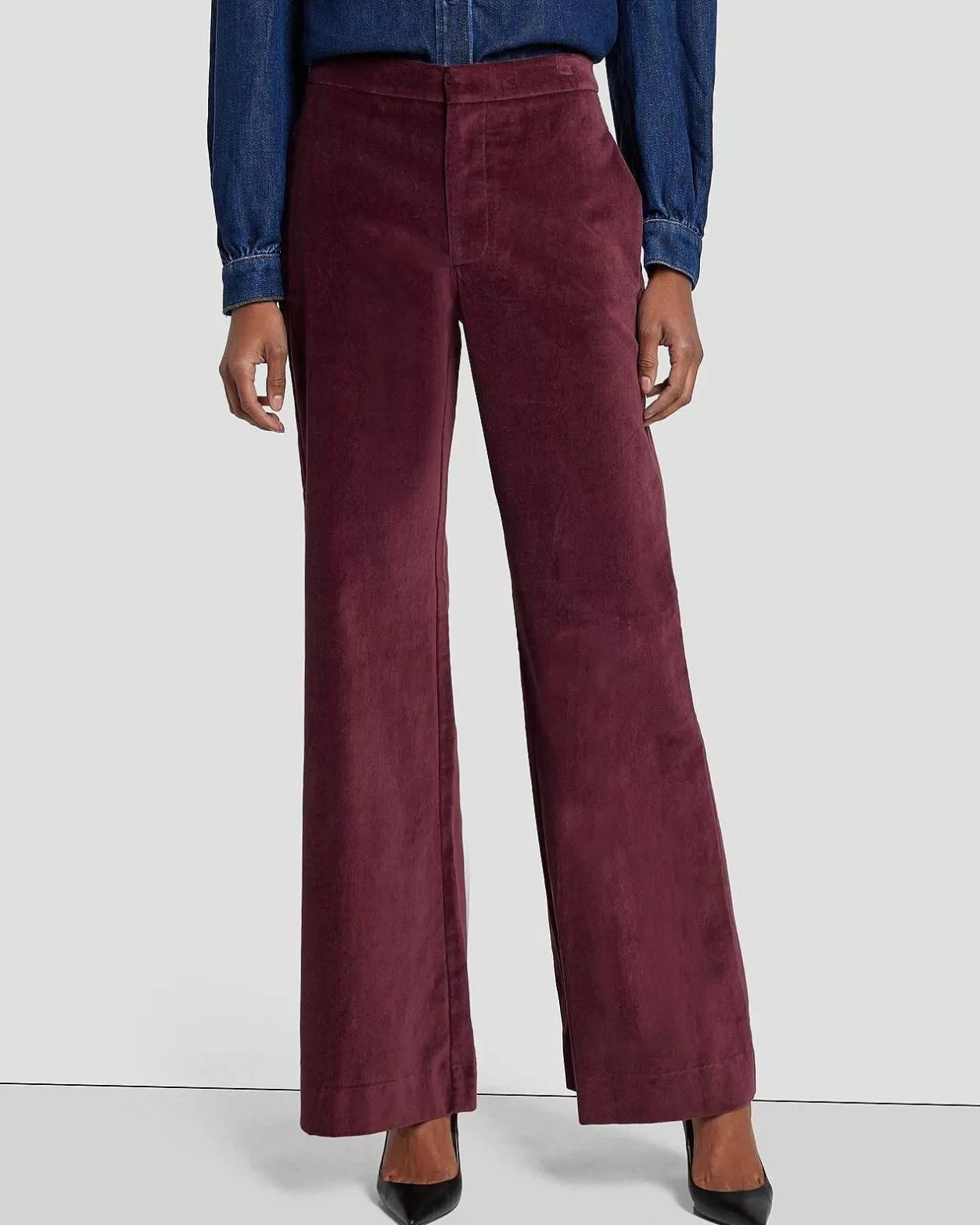 Women 7 For All Mankind Pants*Modern Dojo Velvet Trouser In Winetasting