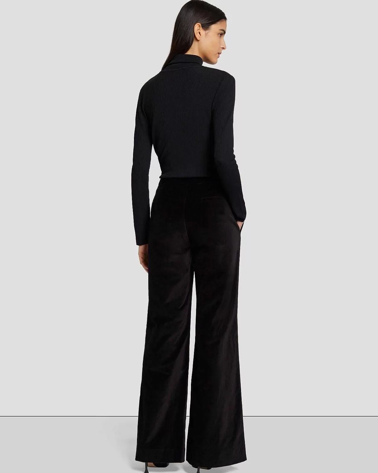 Women 7 For All Mankind Pants*Modern Dojo Velvet Trouser In Black