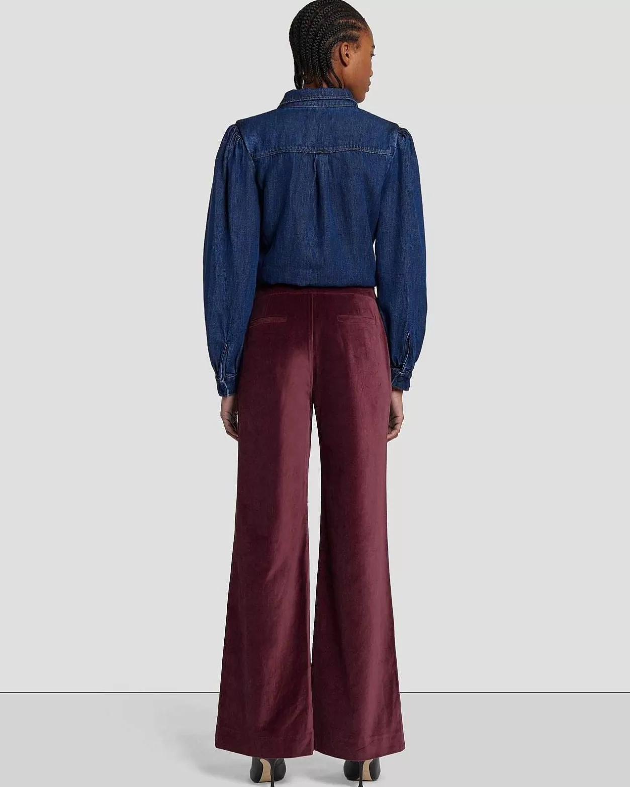 Women 7 For All Mankind Pants*Modern Dojo Velvet Trouser In Winetasting