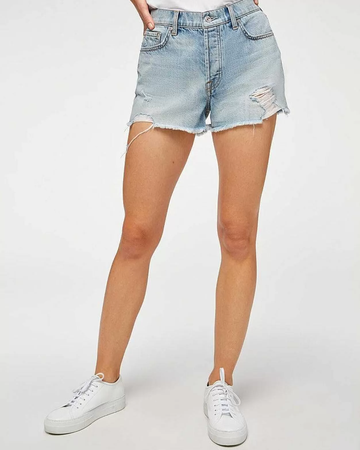 Women 7 For All Mankind Jeans*Monroe Cut-Off Short In Cosmic Blue Rigid Cosmicblri